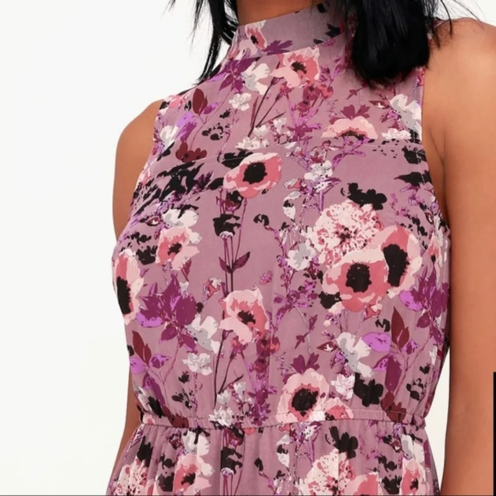 LULU'S In My Dreams Mauve Floral Print Midi Dress - Picture 7 of 14